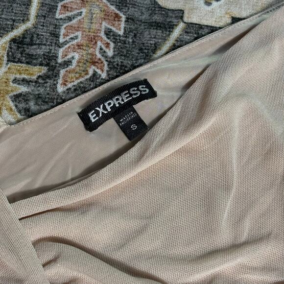 Vintage Express Baby Pink Ruched Tank Top Y2k Date Night Going Out Shirt Small - Picture 3 of 9